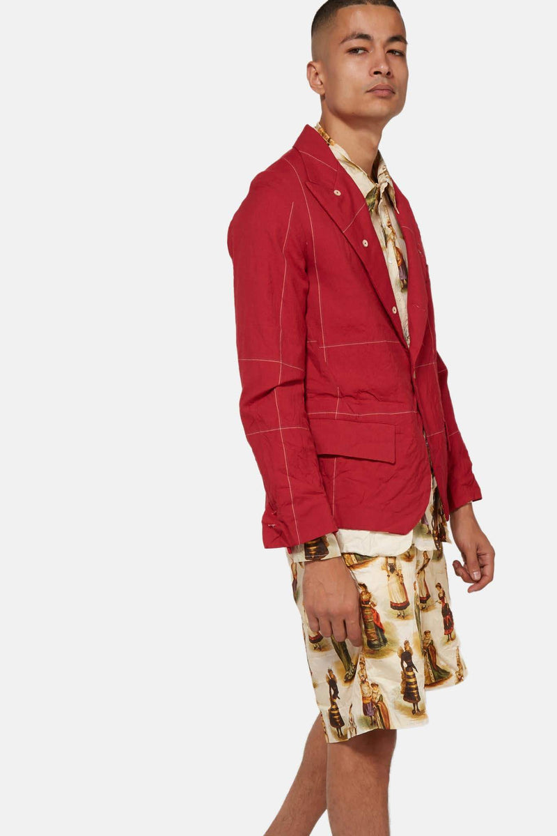 Blazer en laine rouge Paul Harnden