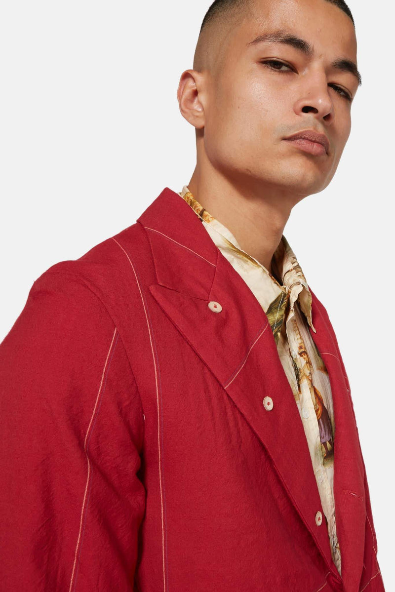 Blazer en laine rouge Paul Harnden