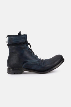 Bottines en cuir cordovan bleu encre Layer-0