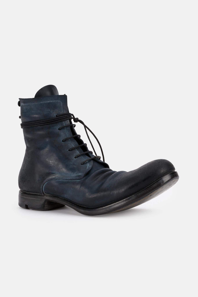 Bottines en cuir cordovan bleu encre Layer-0