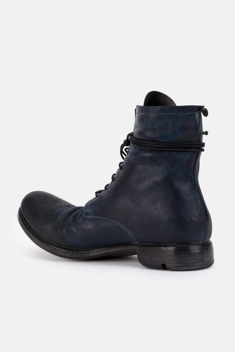 Bottines en cuir cordovan bleu encre Layer-0