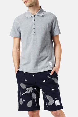 Polo en coton gris clair Thom Browne