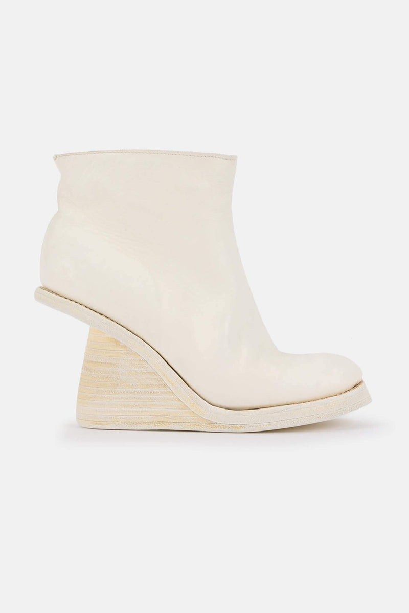 Bottines compensées blanches en cuir Guidi