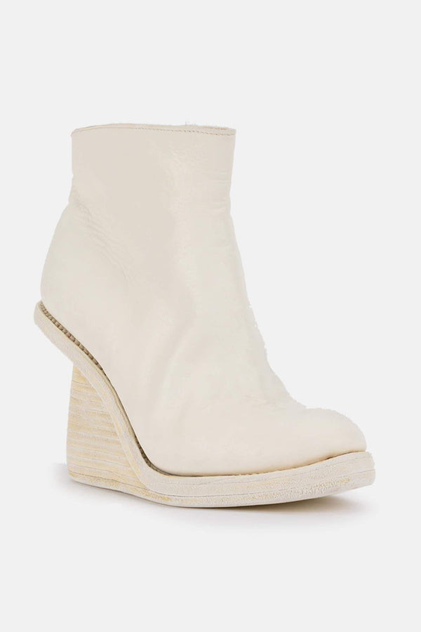 Bottines compensées blanches en cuir Guidi