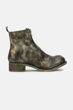 Bottines zippées en cuir camouflage Guidi