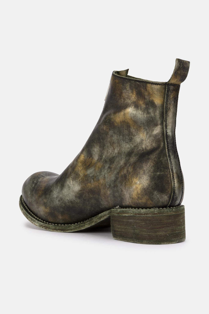 Bottines zippées en cuir camouflage Guidi