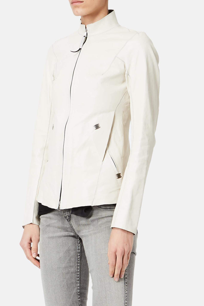 Blouson en cuir beige Isaac Sellam