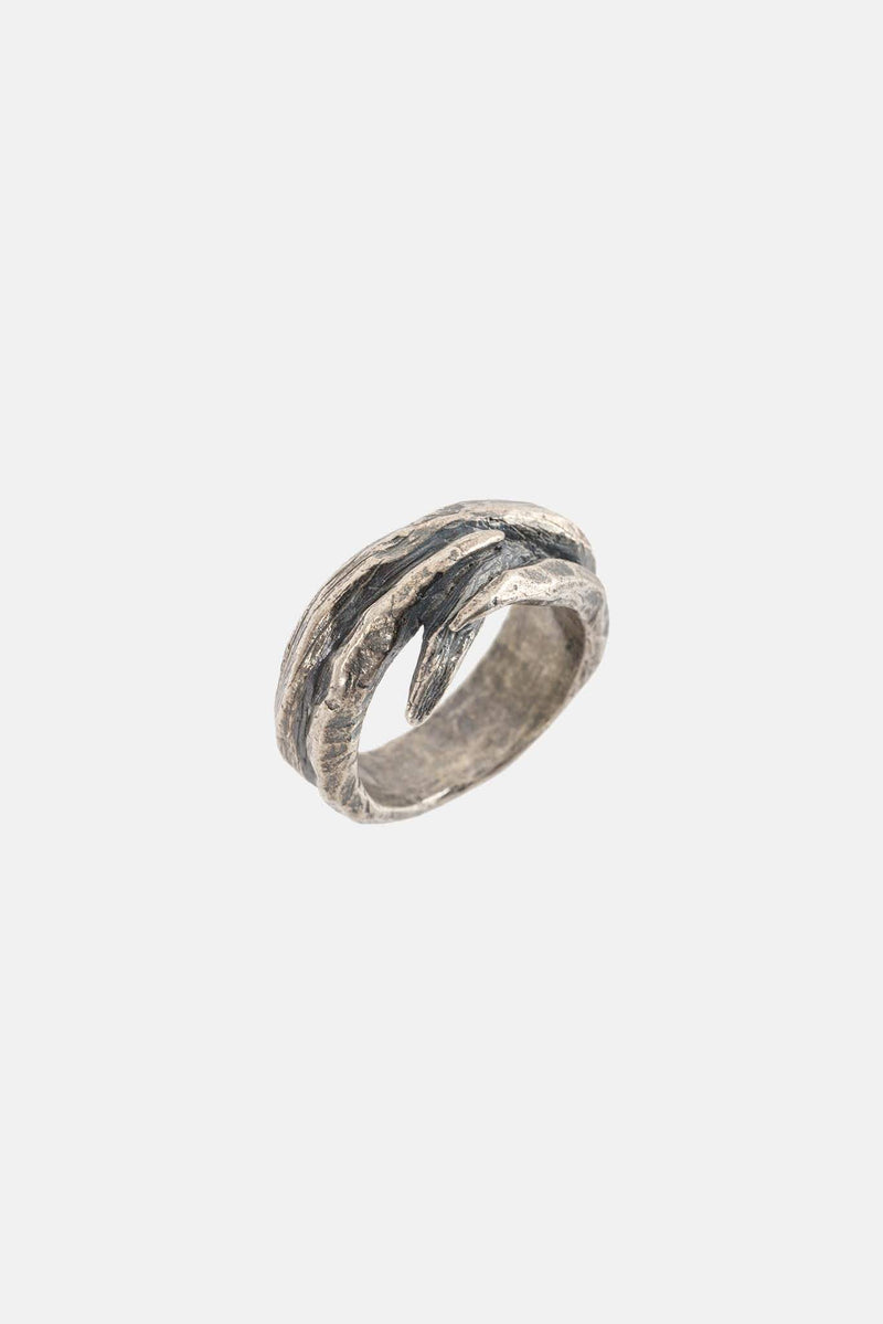 Bague à griffes torsadées en argent Tobias Wistisen