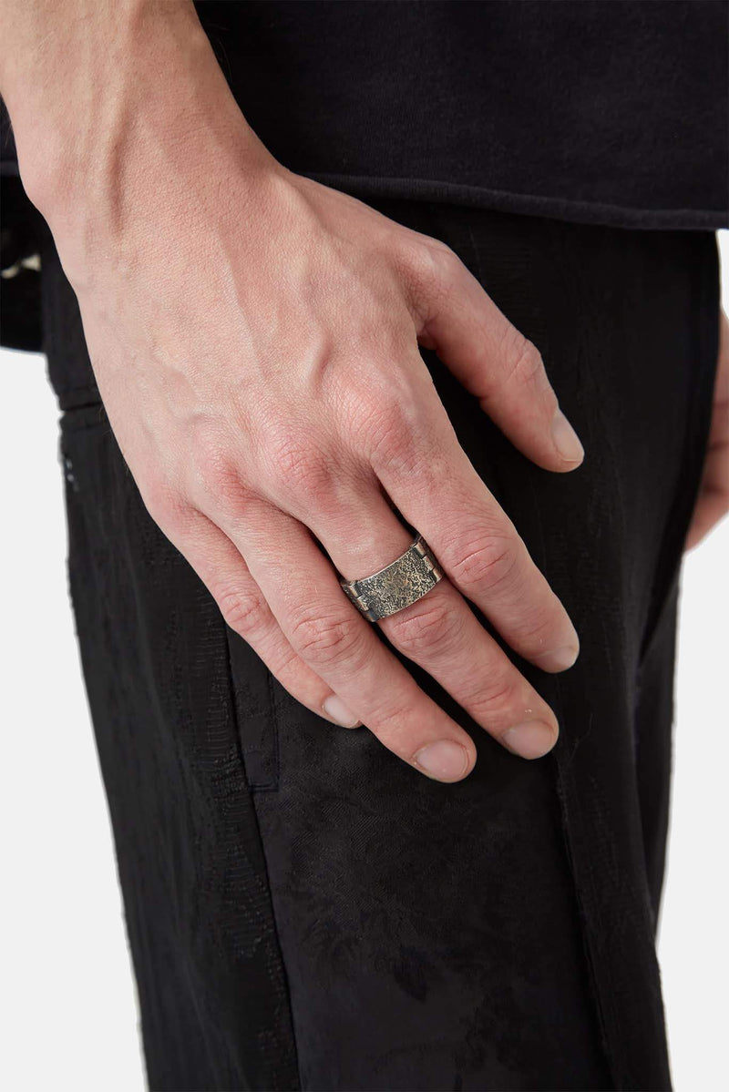 Bague effet usé en argent "Mechanic" Tobias Wistisen