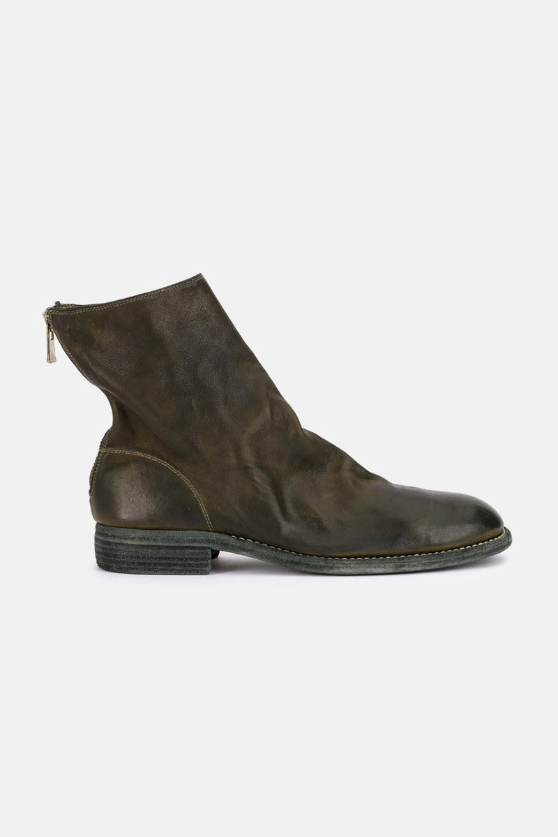 Bottines zipées en cuir vertes Guidi